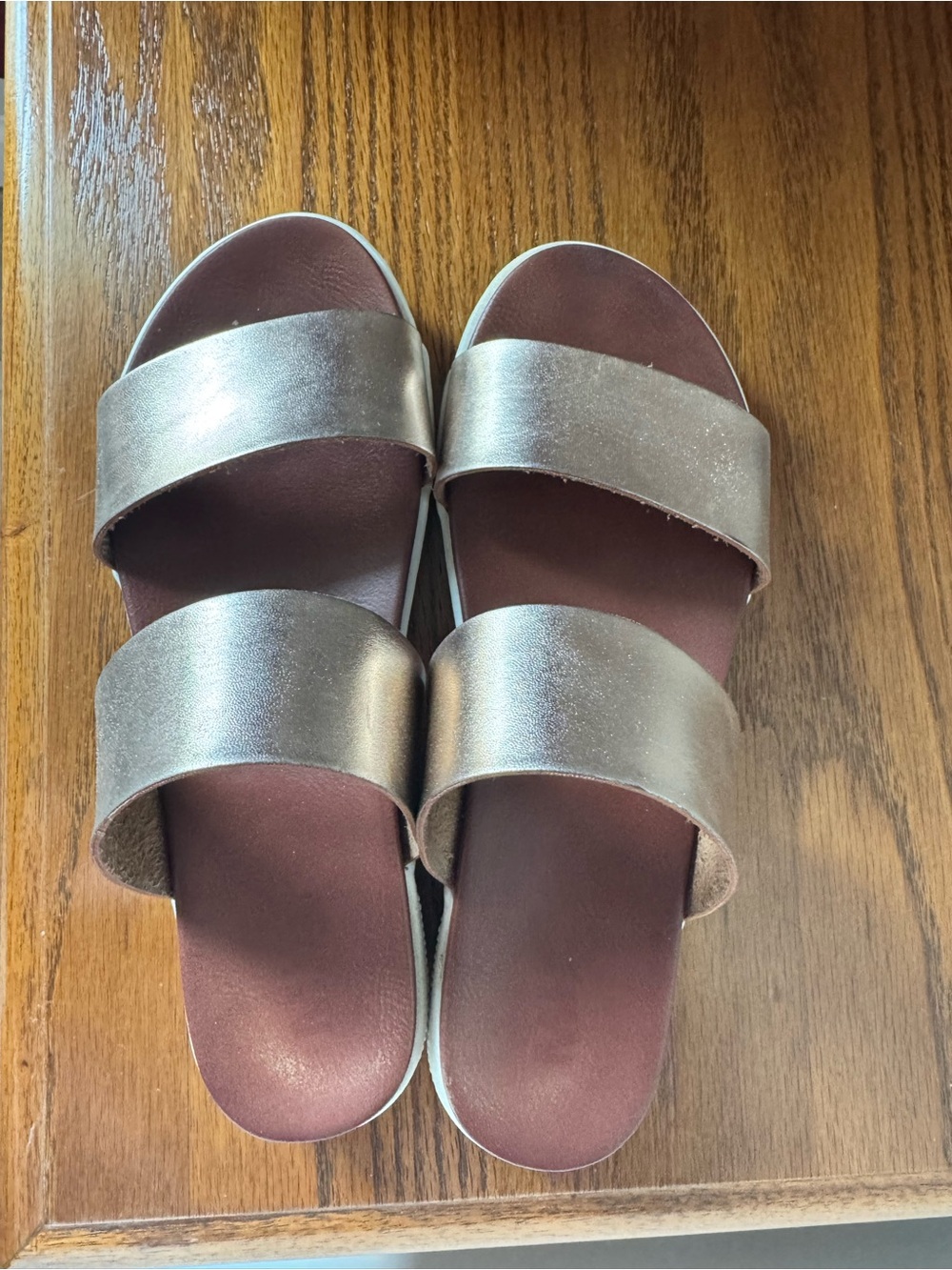 MIA Women's Double-Strap Platform Slide Sandals - Metallic Pewter